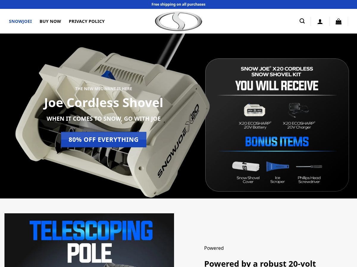 Landing-page snapshot of snowjoei.com
