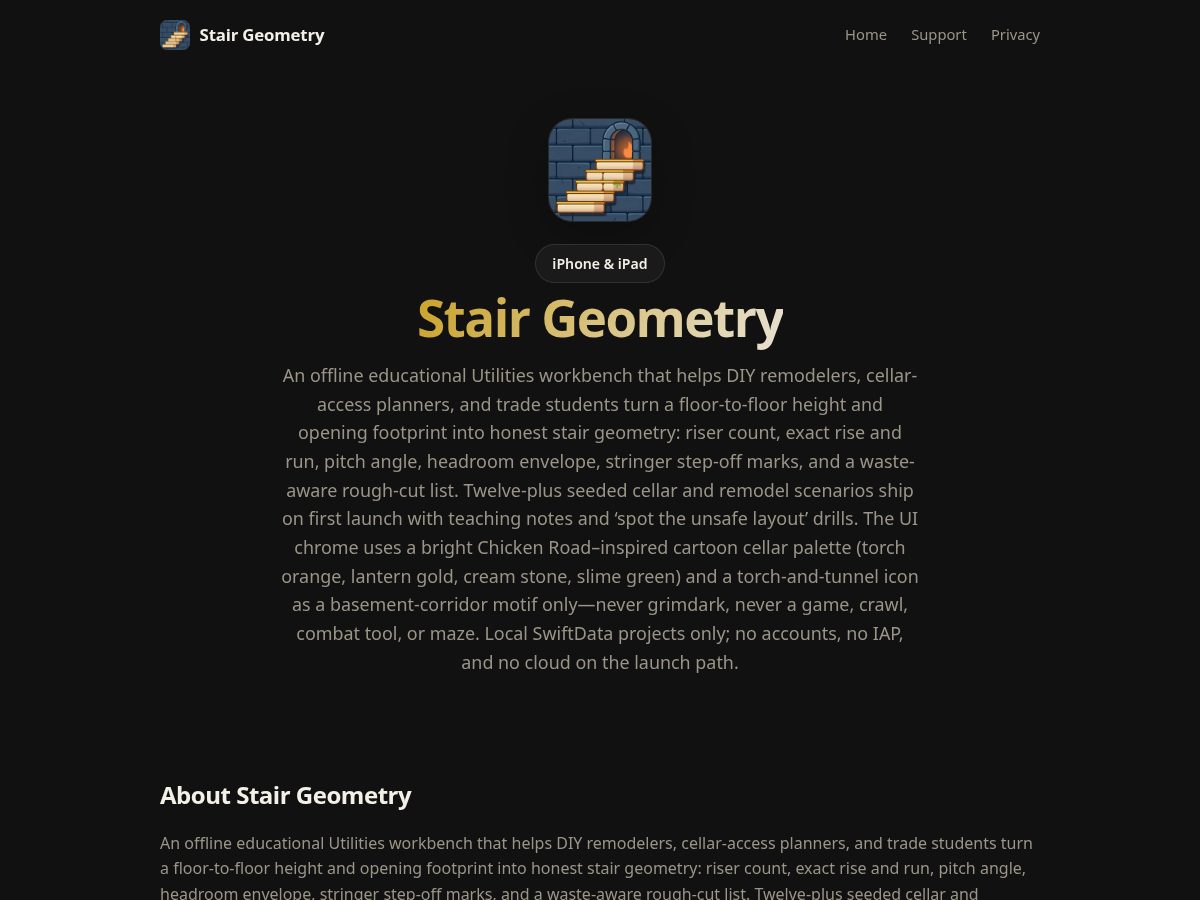 Landing-page snapshot of stairgeometry.site