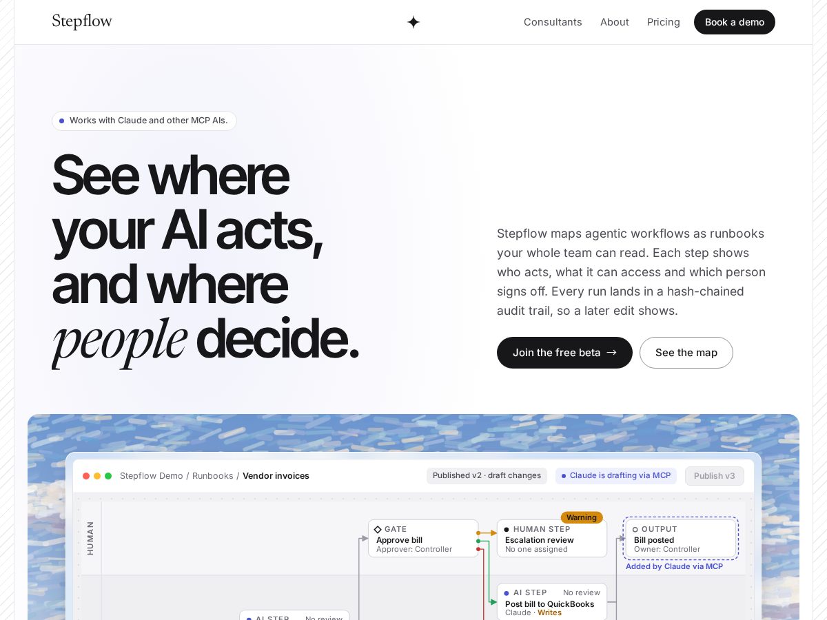 Landing-page snapshot of stepflowhq.com
