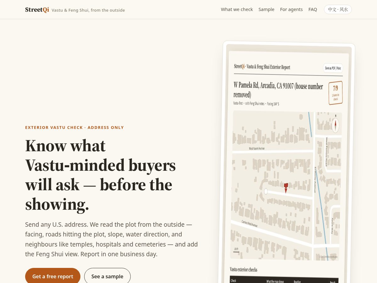 Landing-page snapshot of streetqi.com