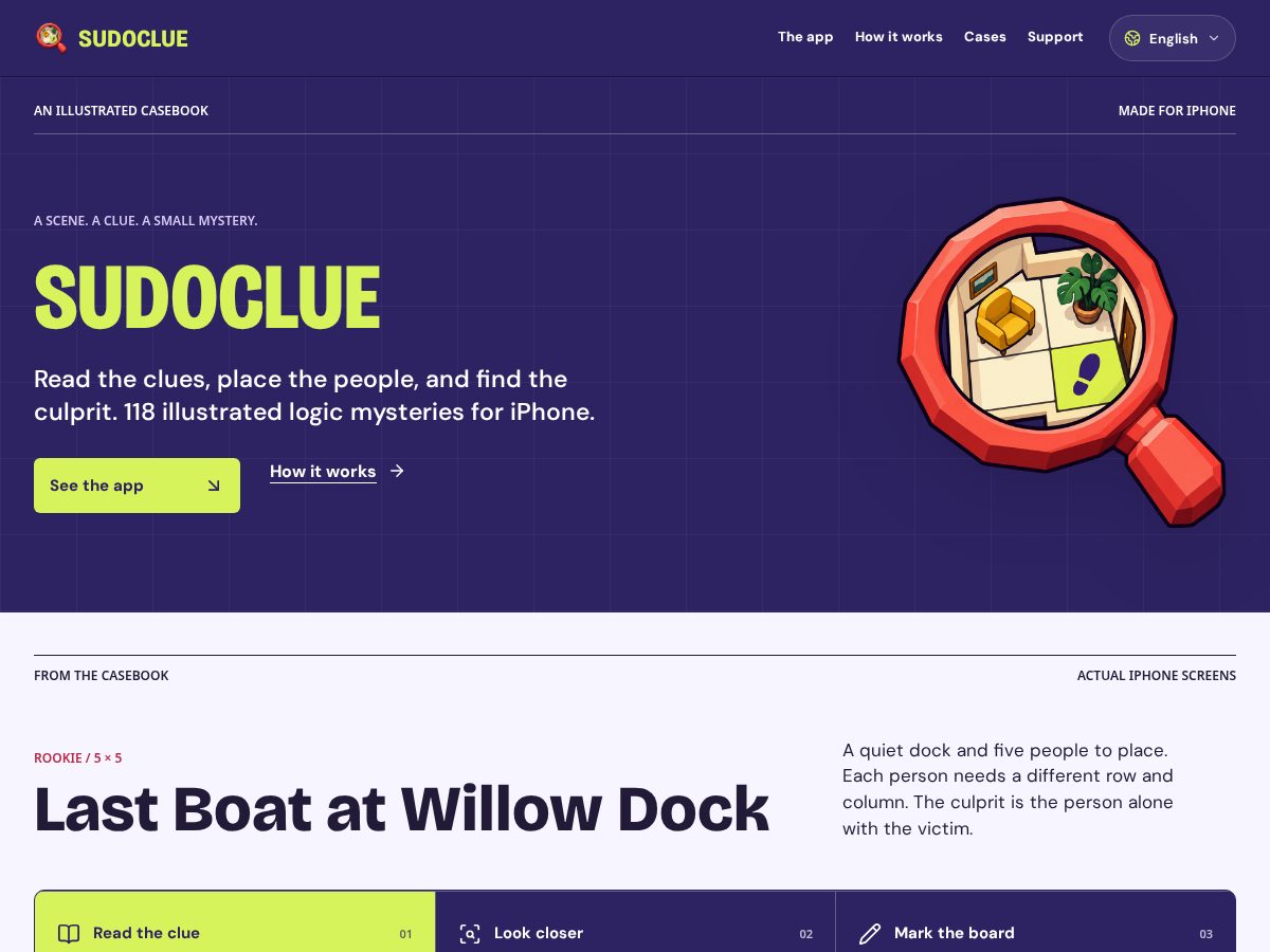 Landing-page snapshot of sudoclueapp.com