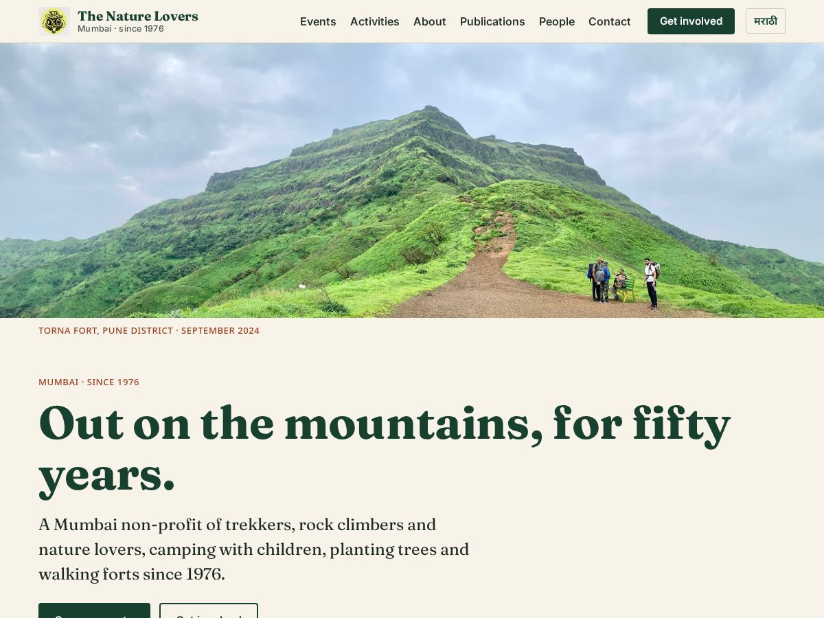 Landing-page snapshot of thenaturelovers.org