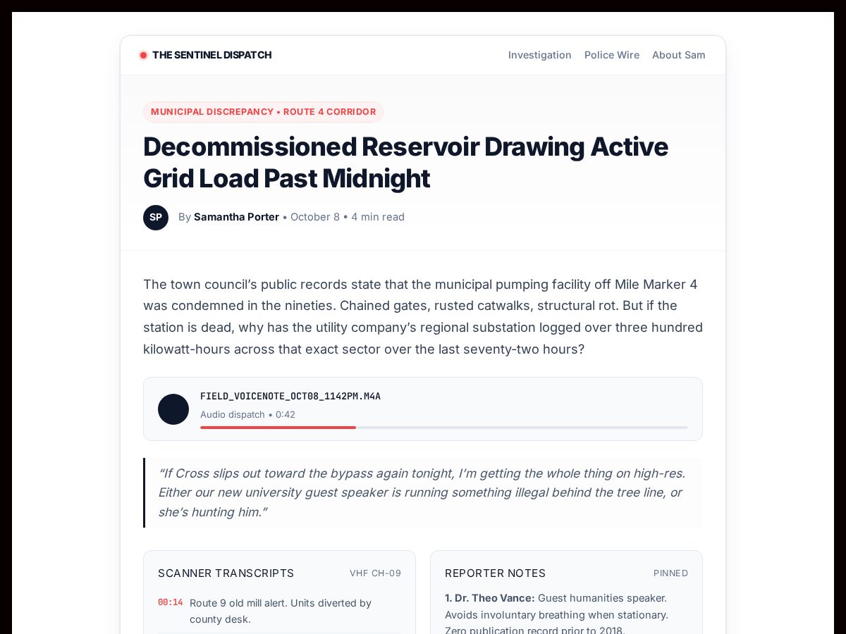 Landing-page snapshot of thesentineldispatch.com