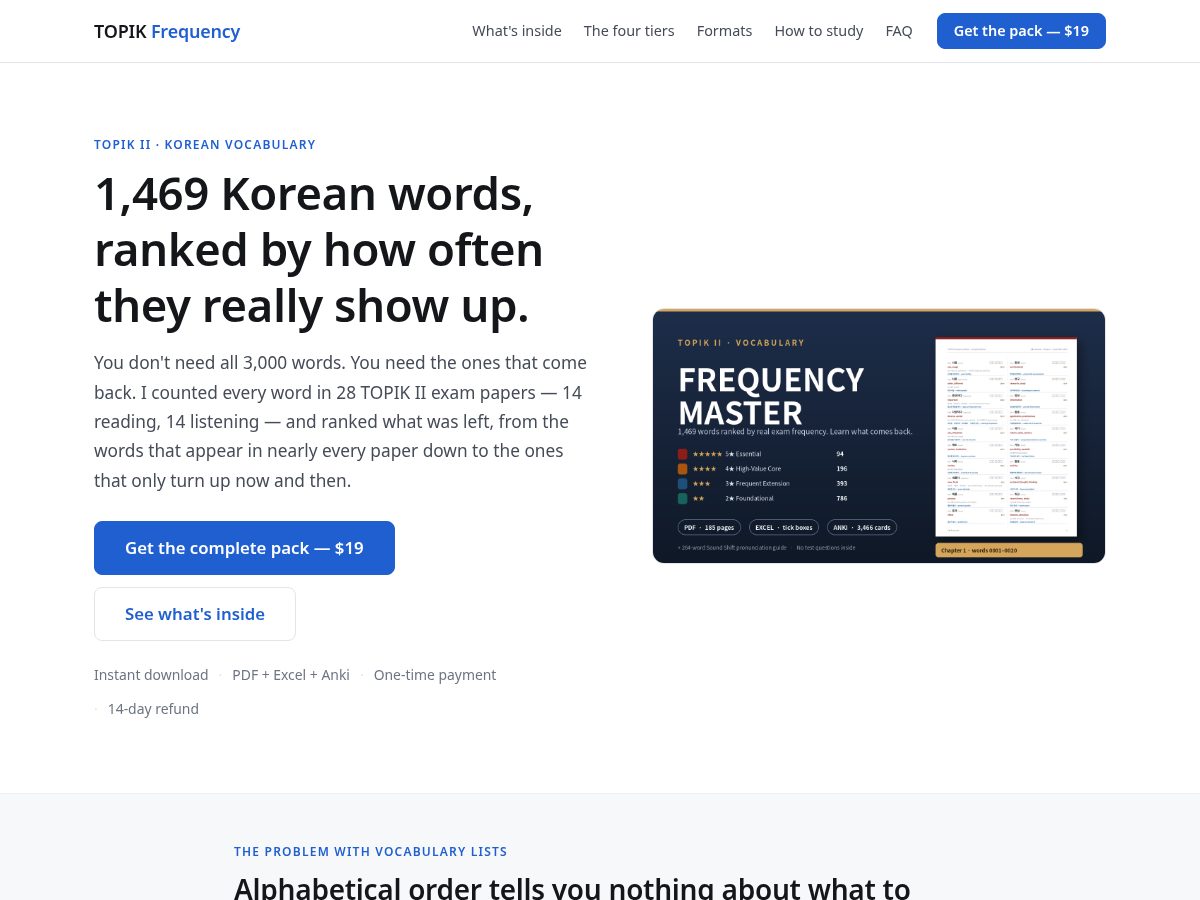Landing-page snapshot of topikfrequency.com