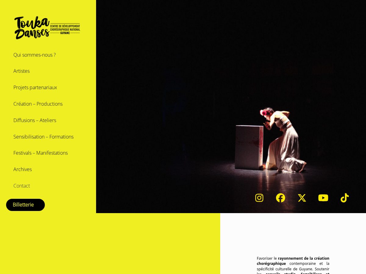 Landing-page snapshot of toukadanses-cdc-guyane.com