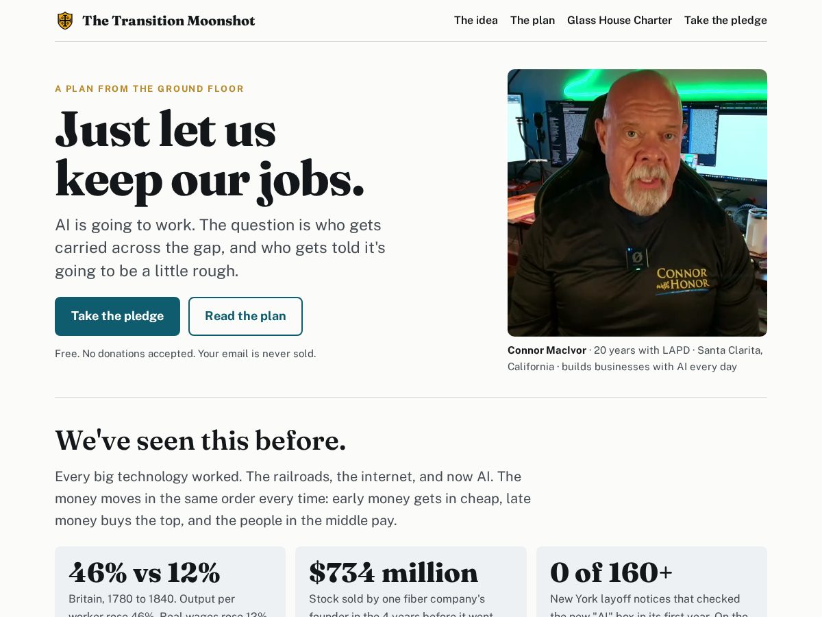 Landing-page snapshot of transitionmoonshot.com