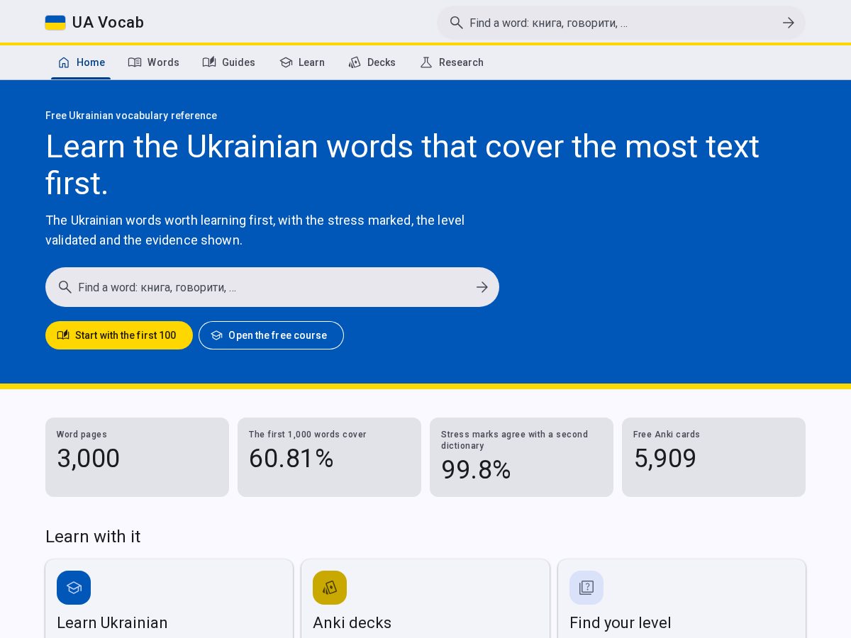Landing-page snapshot of uavocab.org