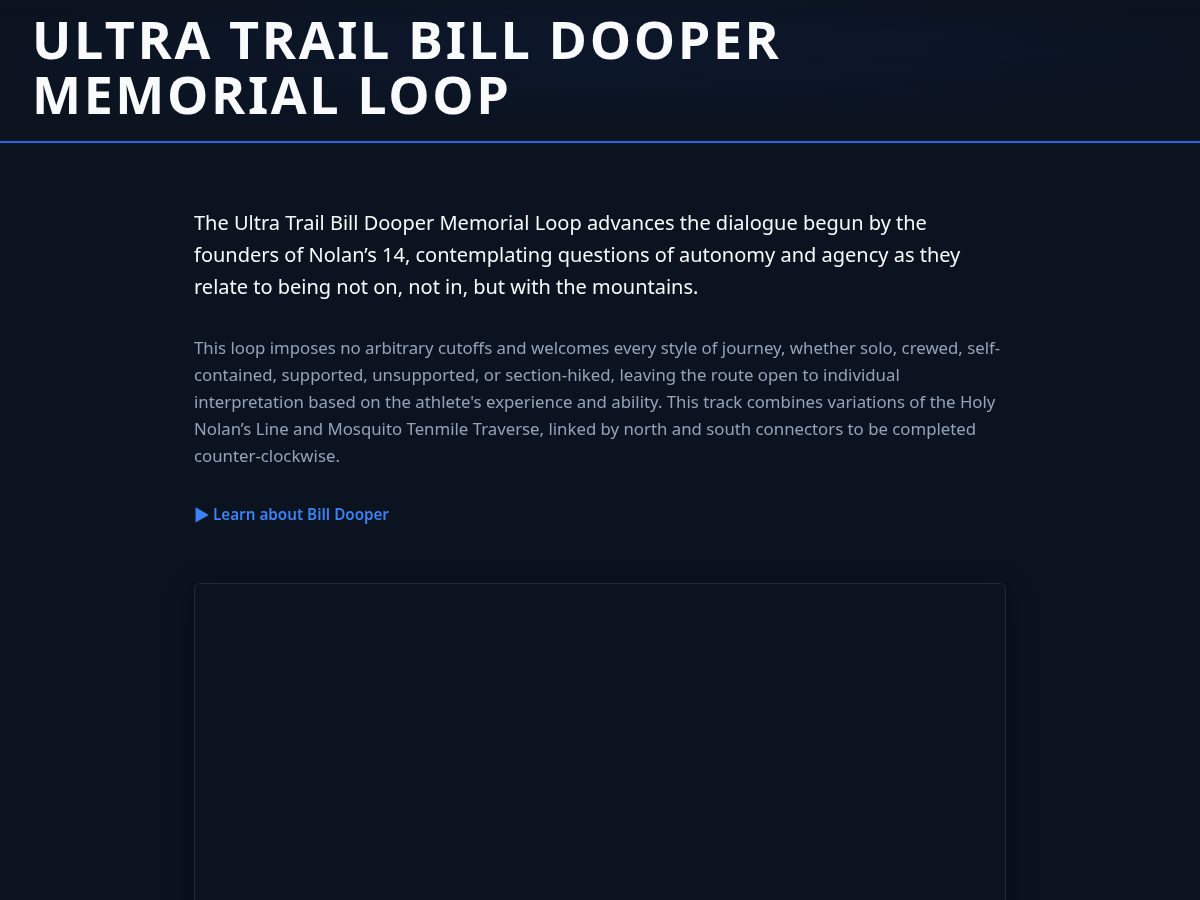 Landing-page snapshot of ultratrailbilldooper.org