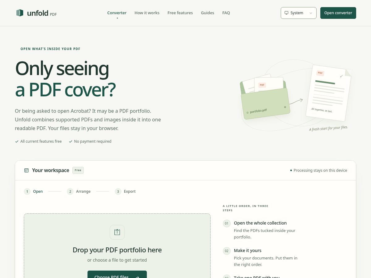 Landing-page snapshot of unfold.best