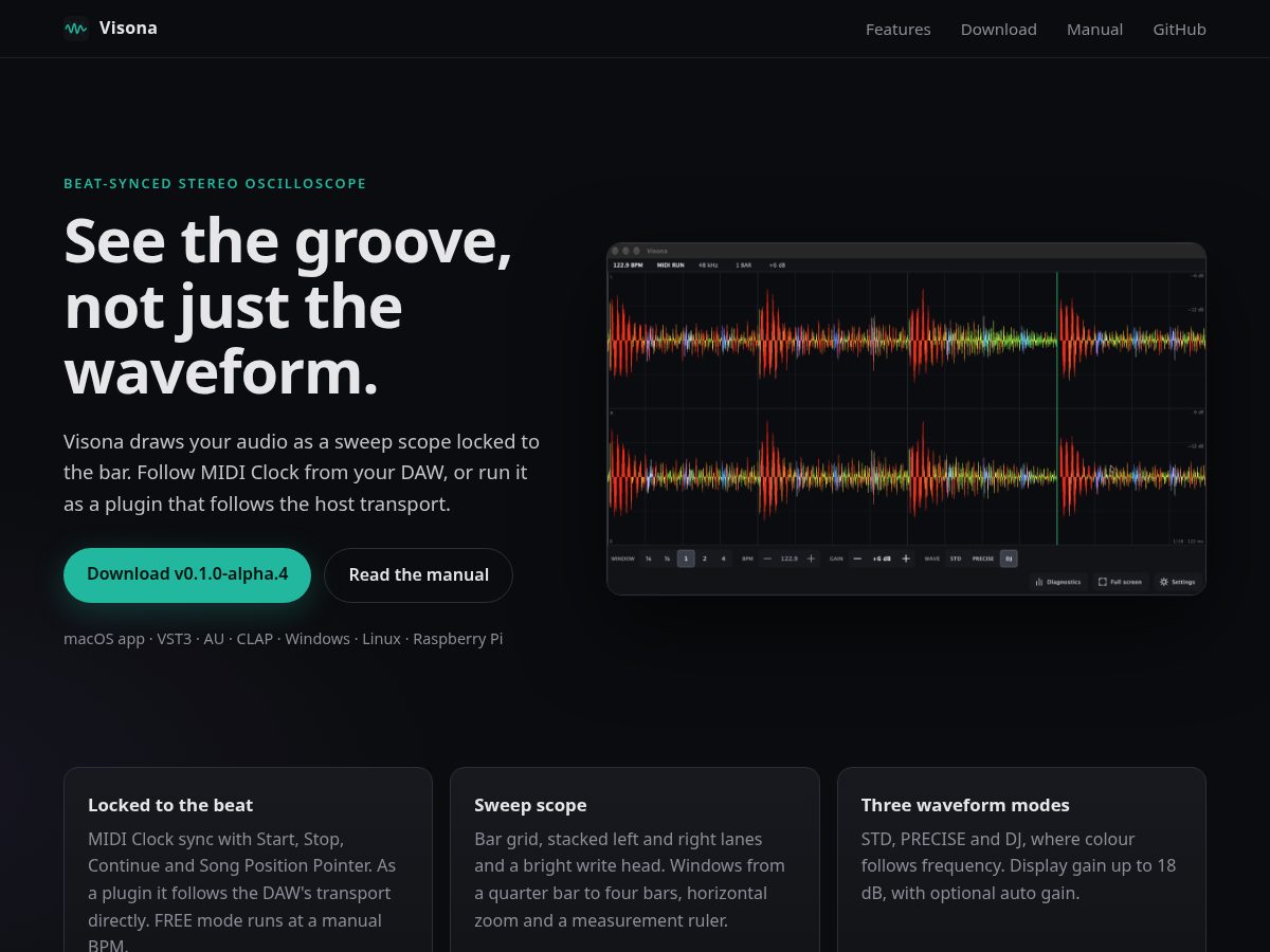 Landing-page snapshot of visona.org
