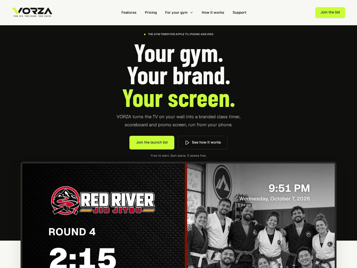 Landing-page snapshot of vorza.app