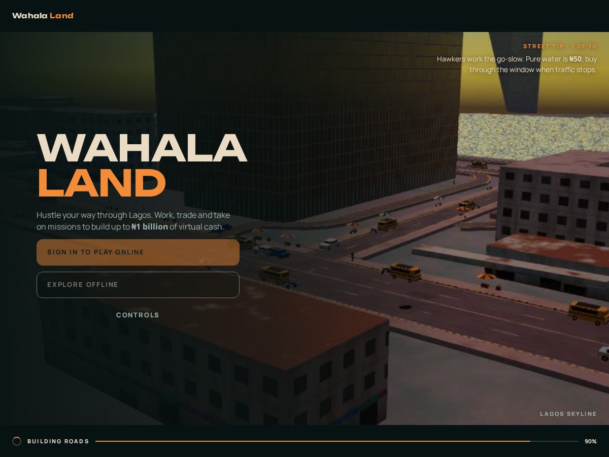 Landing-page snapshot of wahalaland.com