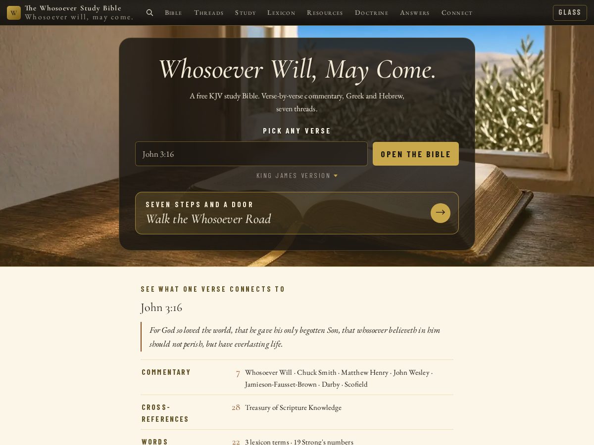 Landing-page snapshot of whosoeverstudybible.com