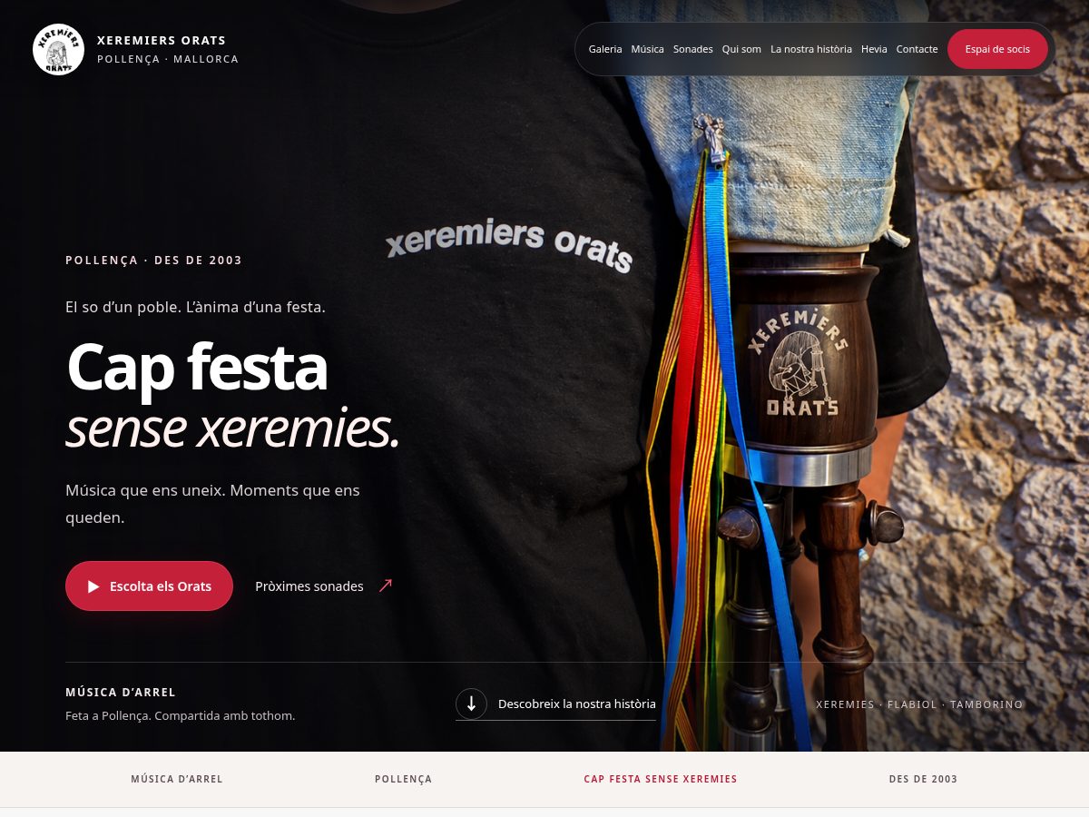 Landing-page snapshot of xeremiersorats.cat