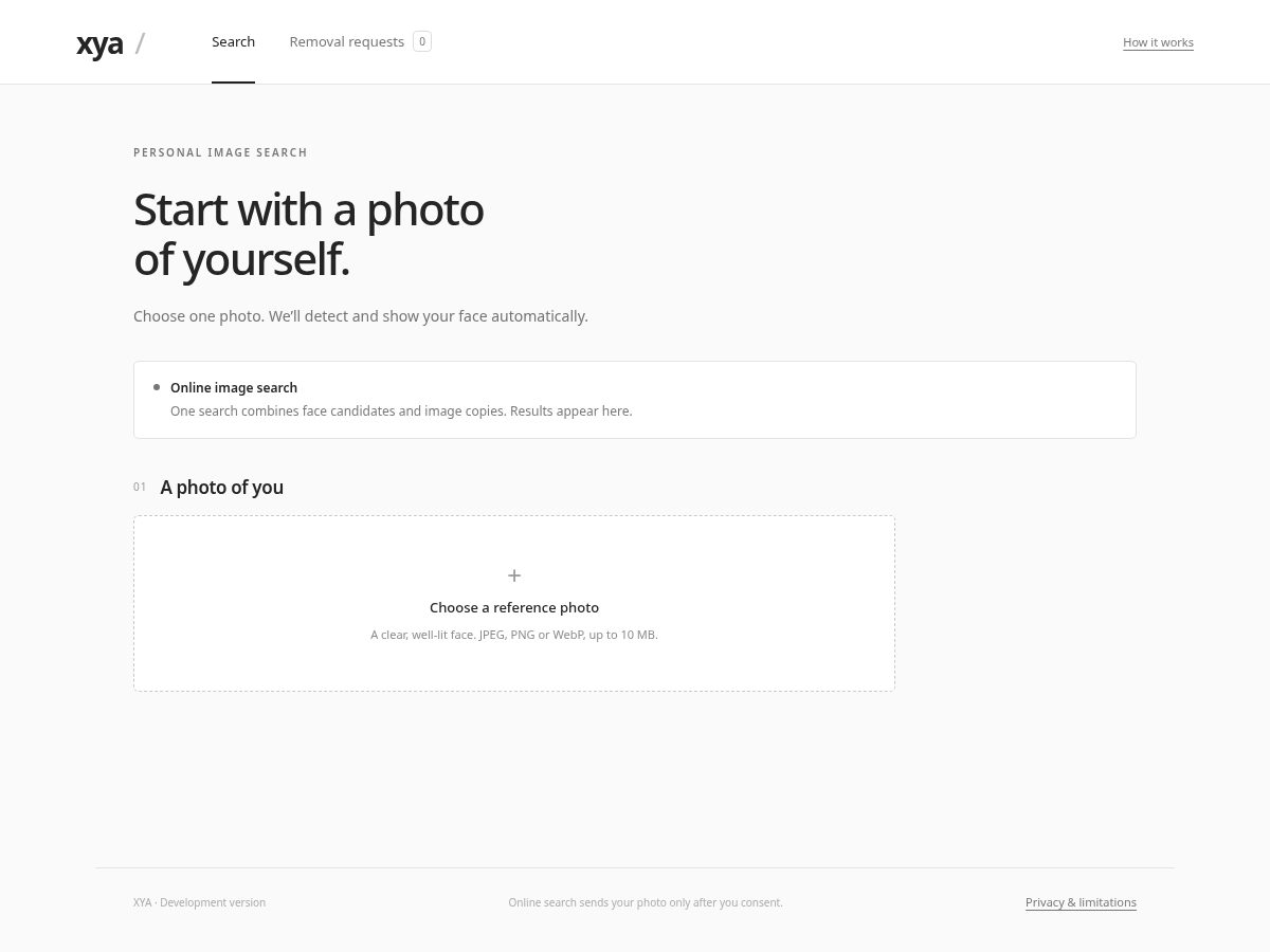 Landing-page snapshot of xya.app