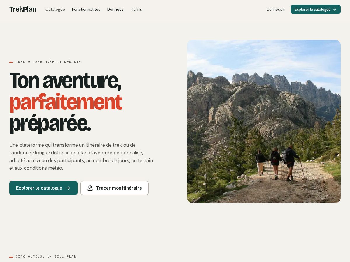 Landing-page snapshot of yourtrekplan.com