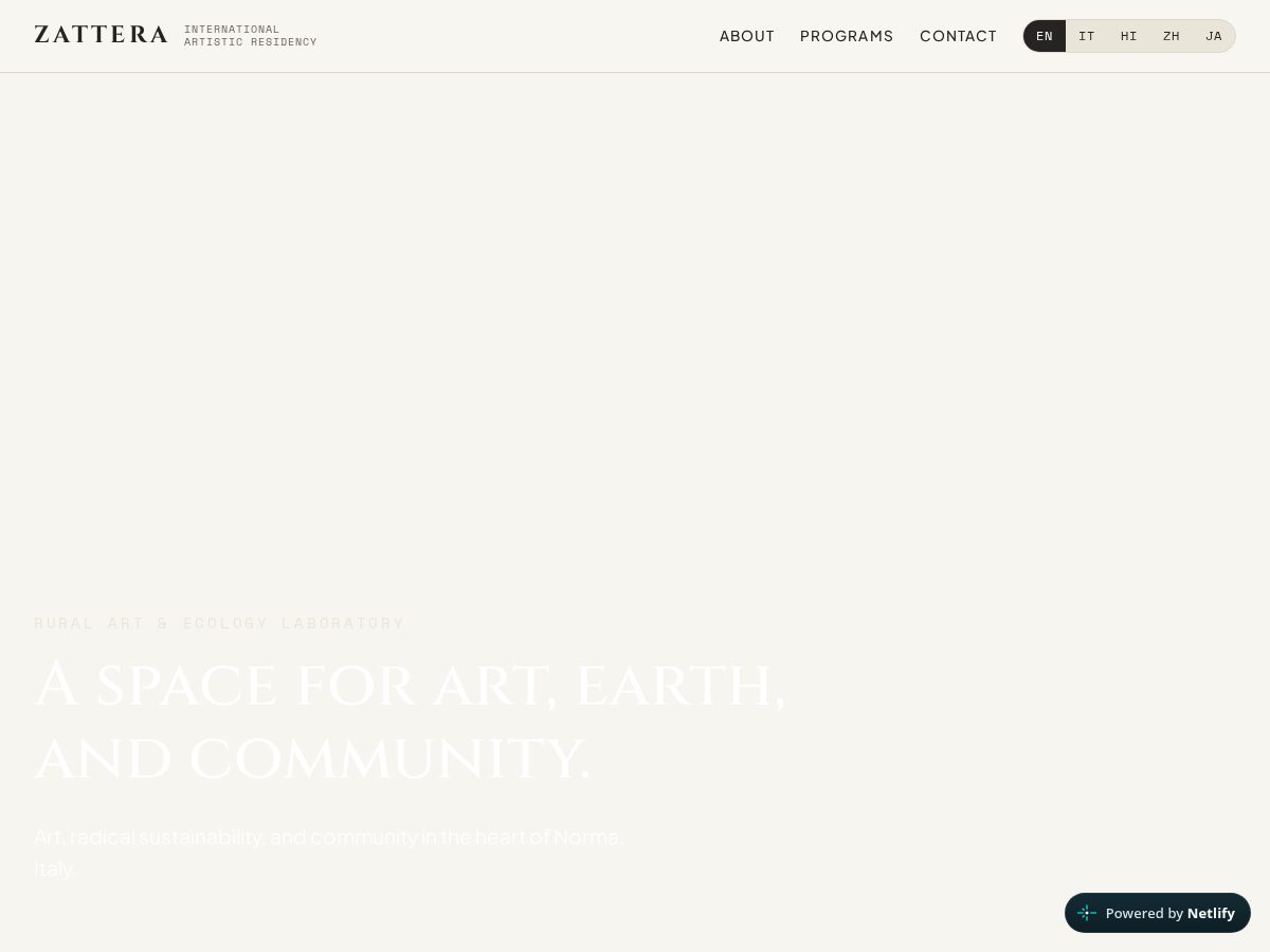 Landing-page snapshot of zatteraresidency.org