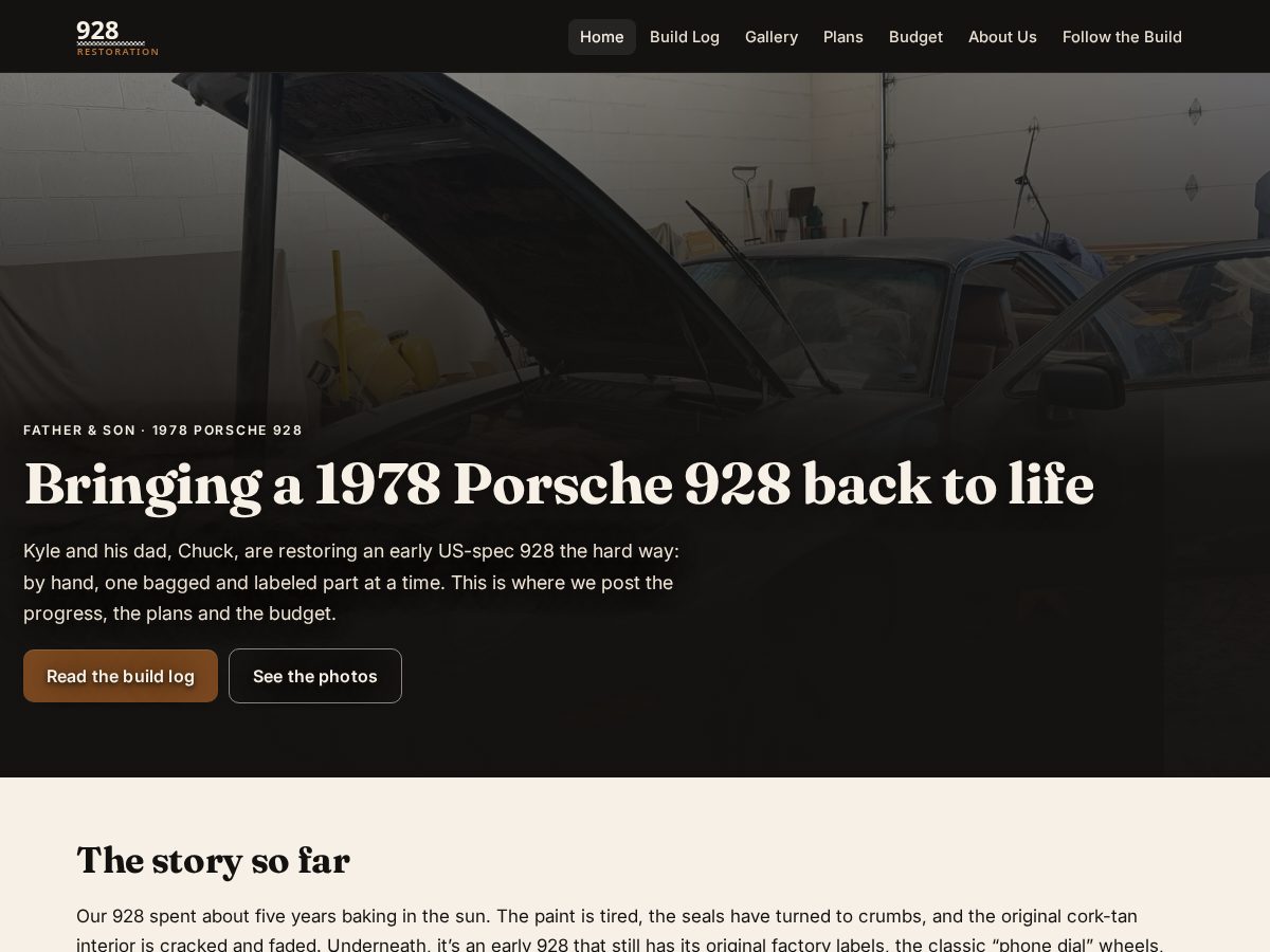 Landing-page snapshot of 928restoration.com