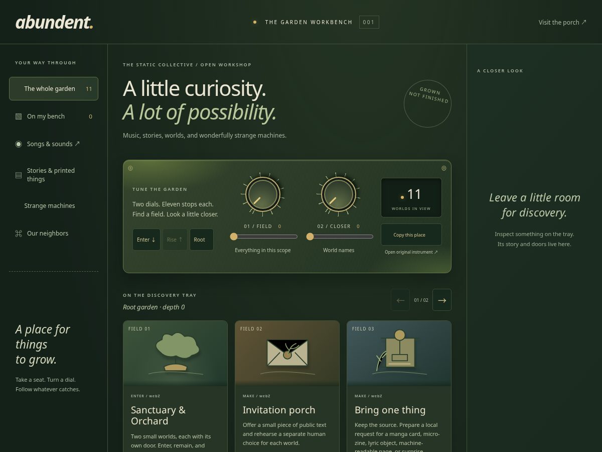 Landing-page snapshot of abundent.org