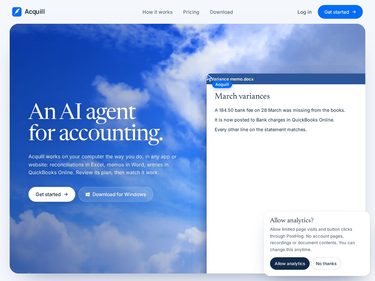 Landing-page snapshot of acquill.com