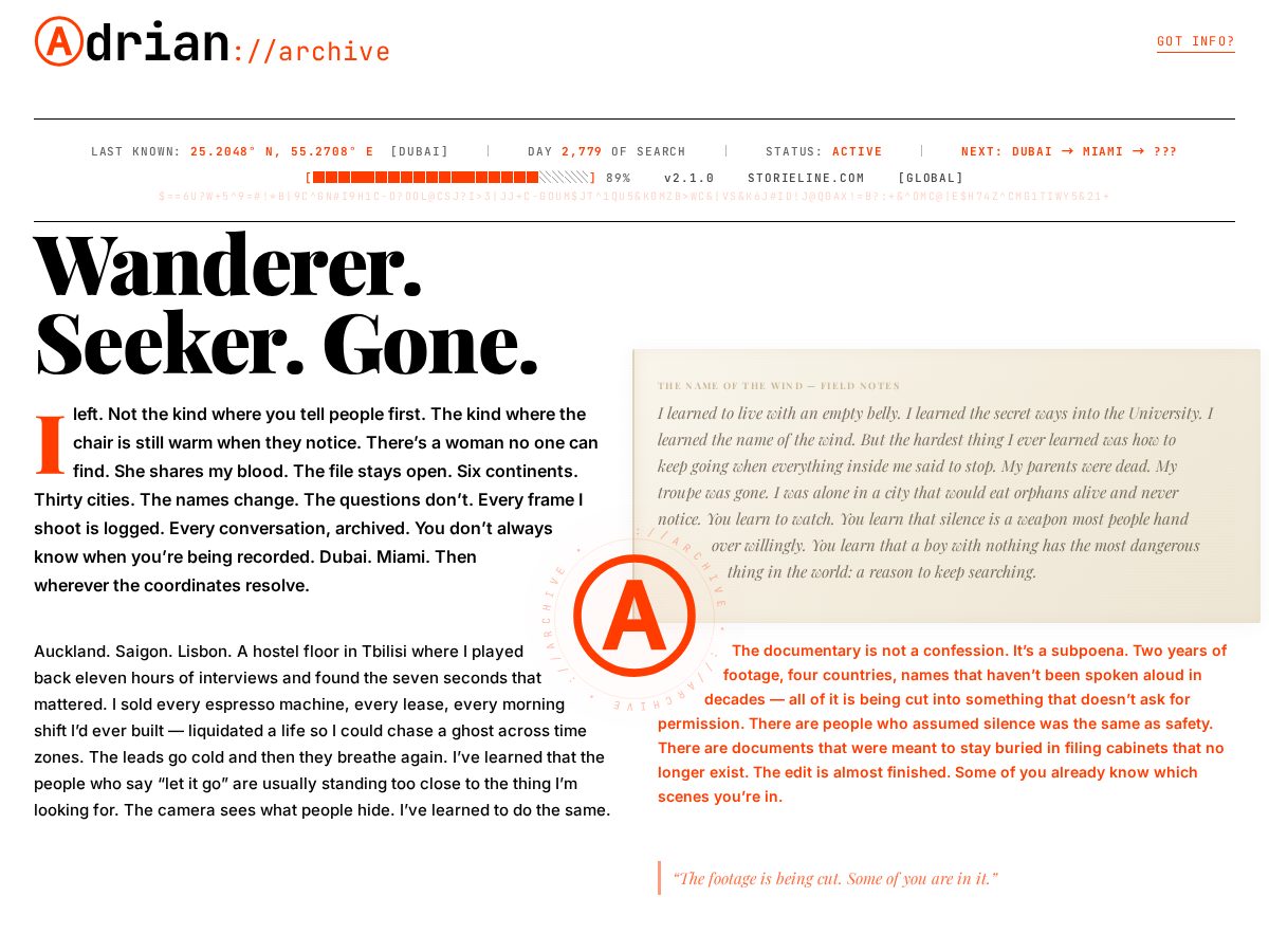 Landing-page snapshot of adrianadrian.com