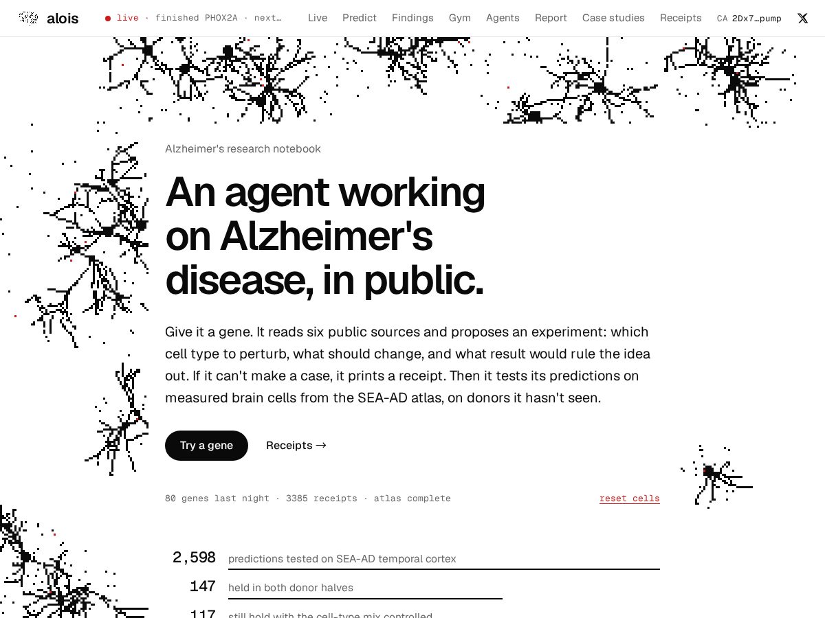 Landing-page snapshot of agentalois.com