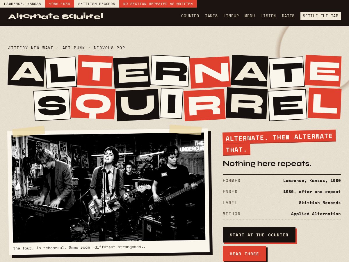 Landing-page snapshot of alternatesquirrel.com