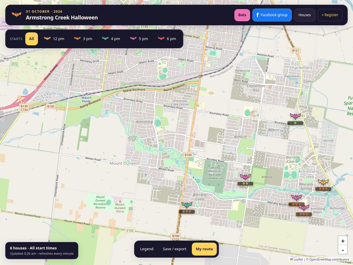 Landing-page snapshot of armstrongcreekvic.org