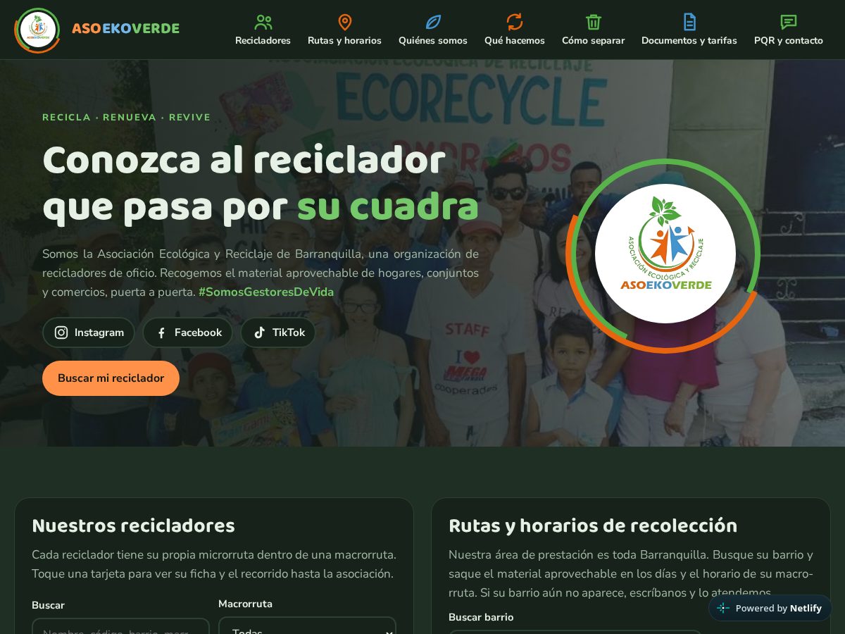 Landing-page snapshot of asoekoverde.com