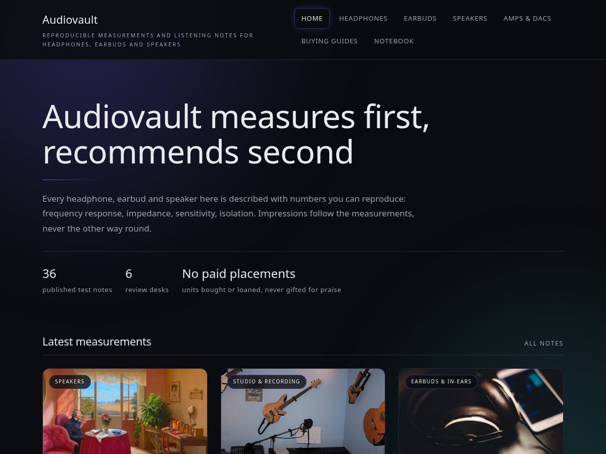 Landing-page snapshot of audiovault.digital