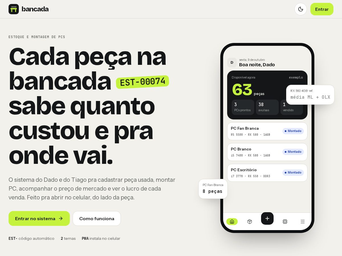 Landing-page snapshot of bancada.cloud