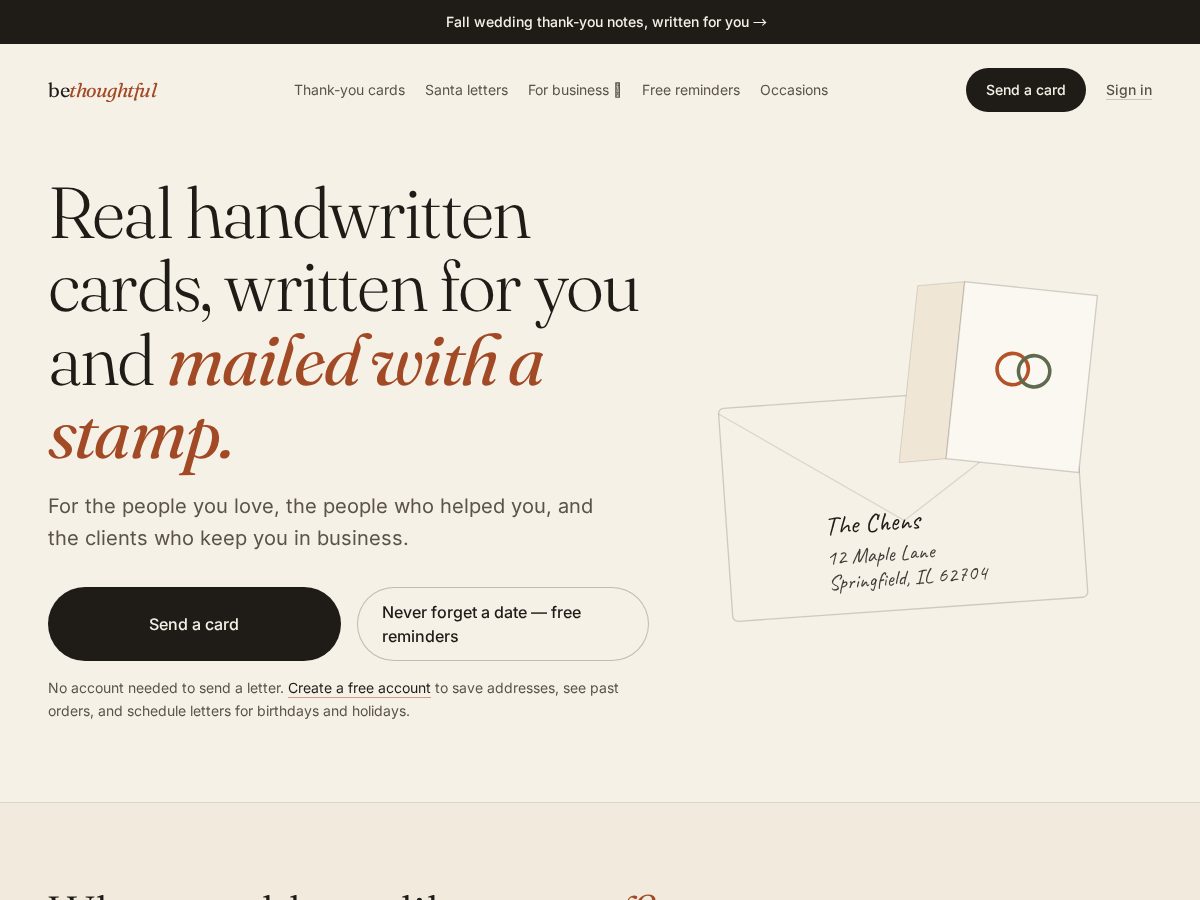 Landing-page snapshot of bethoughtfultoday.com