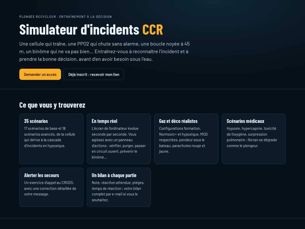 Landing-page snapshot of ccr.training