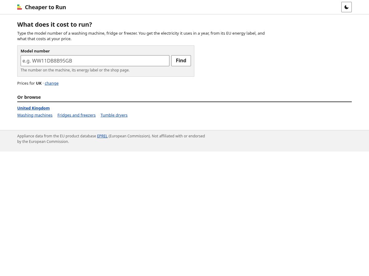 Landing-page snapshot of cheapertorun.com