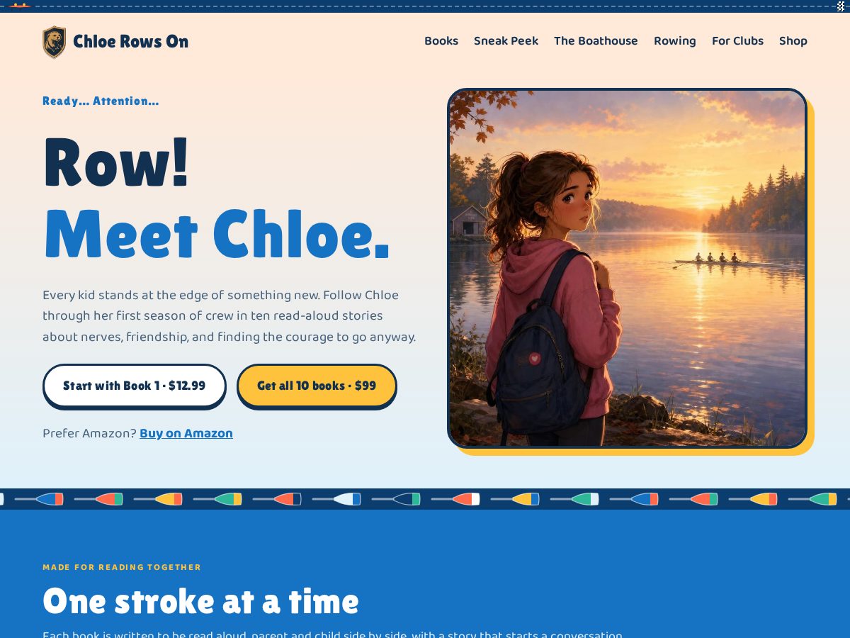 Landing-page snapshot of chloerowsbooks.com