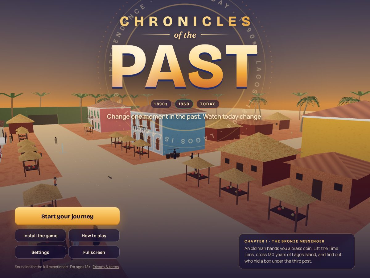 Landing-page snapshot of chroniclesofthepast.com