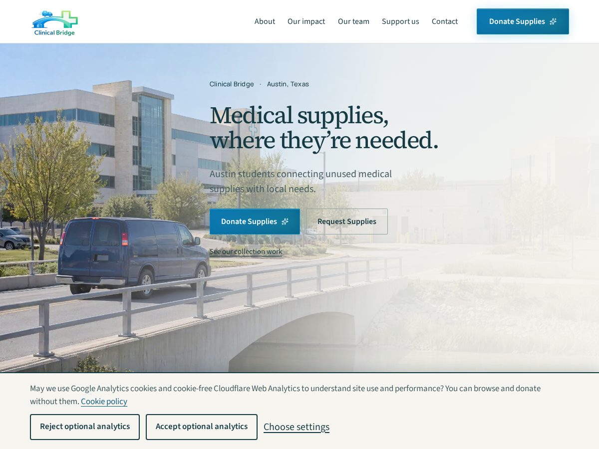 Landing-page snapshot of clinicalbridgeatx.com