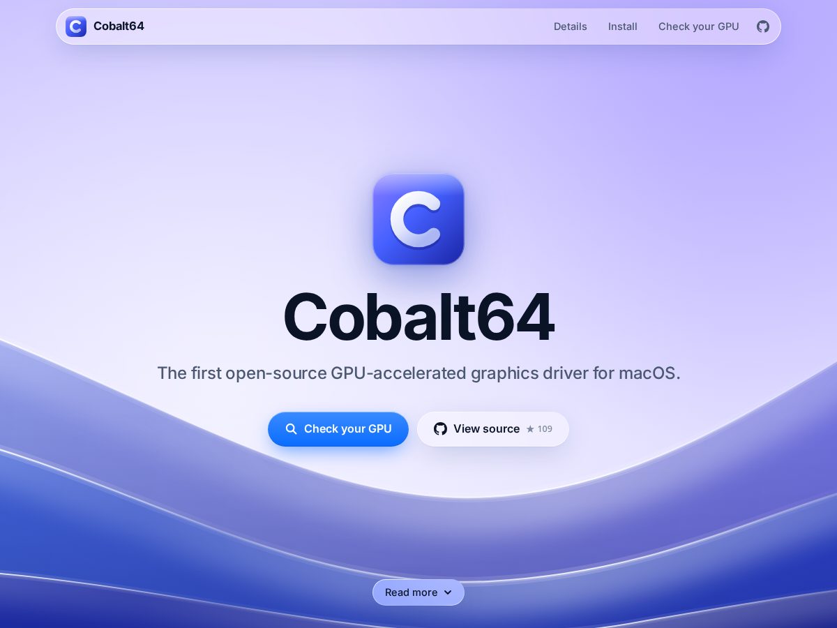 Landing-page snapshot of cobalt64.com