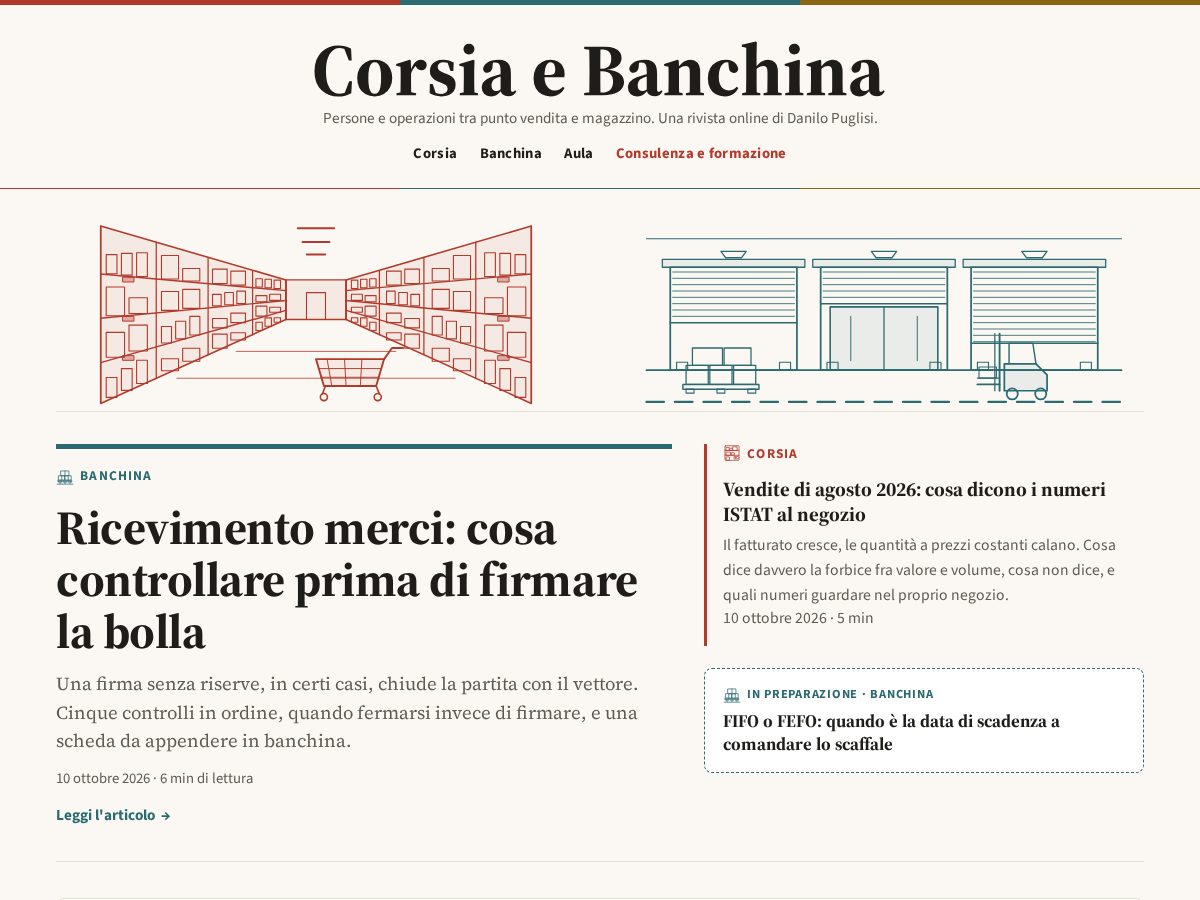 Landing-page snapshot of corsiaebanchina.com