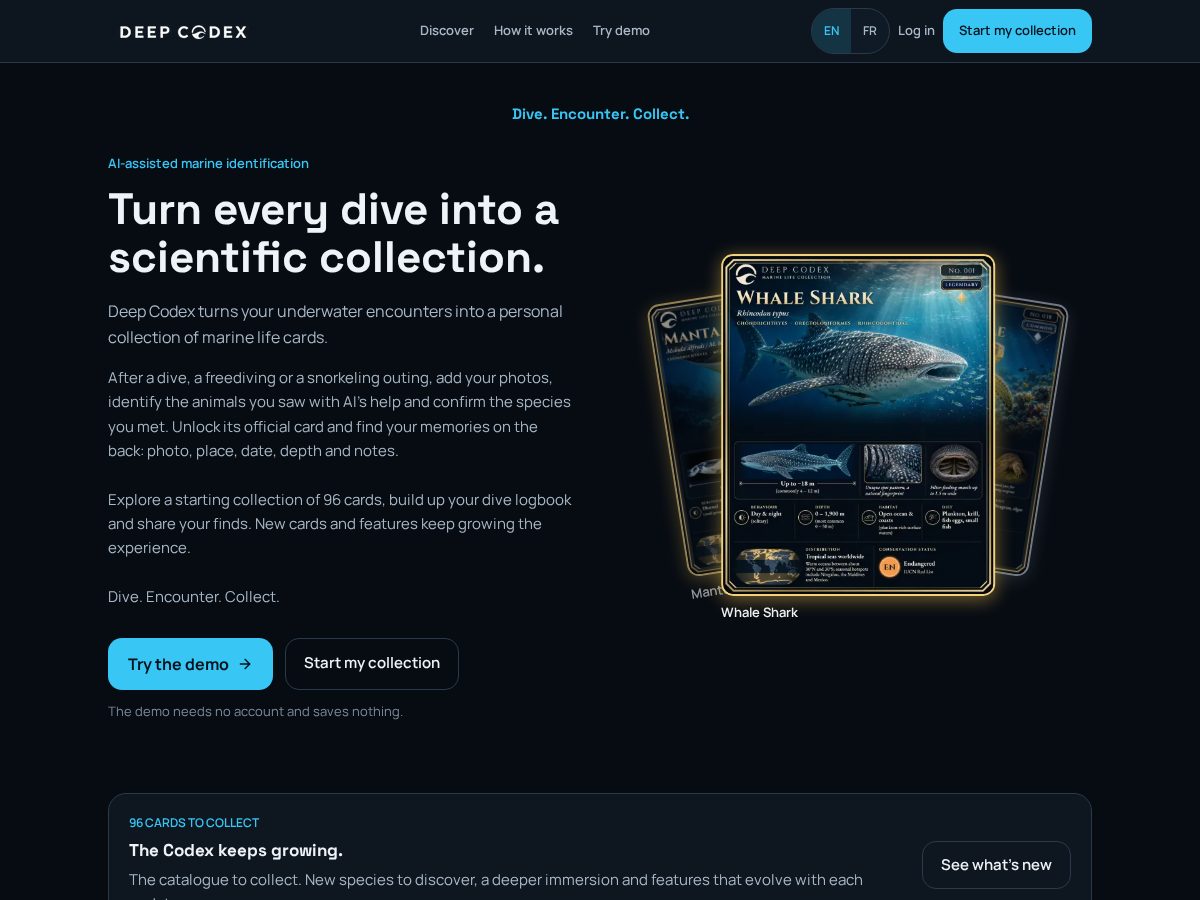 Landing-page snapshot of deep-codex.com