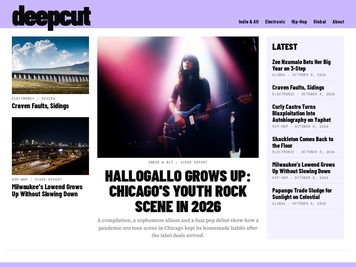 Landing-page snapshot of deepcutmagazine.com