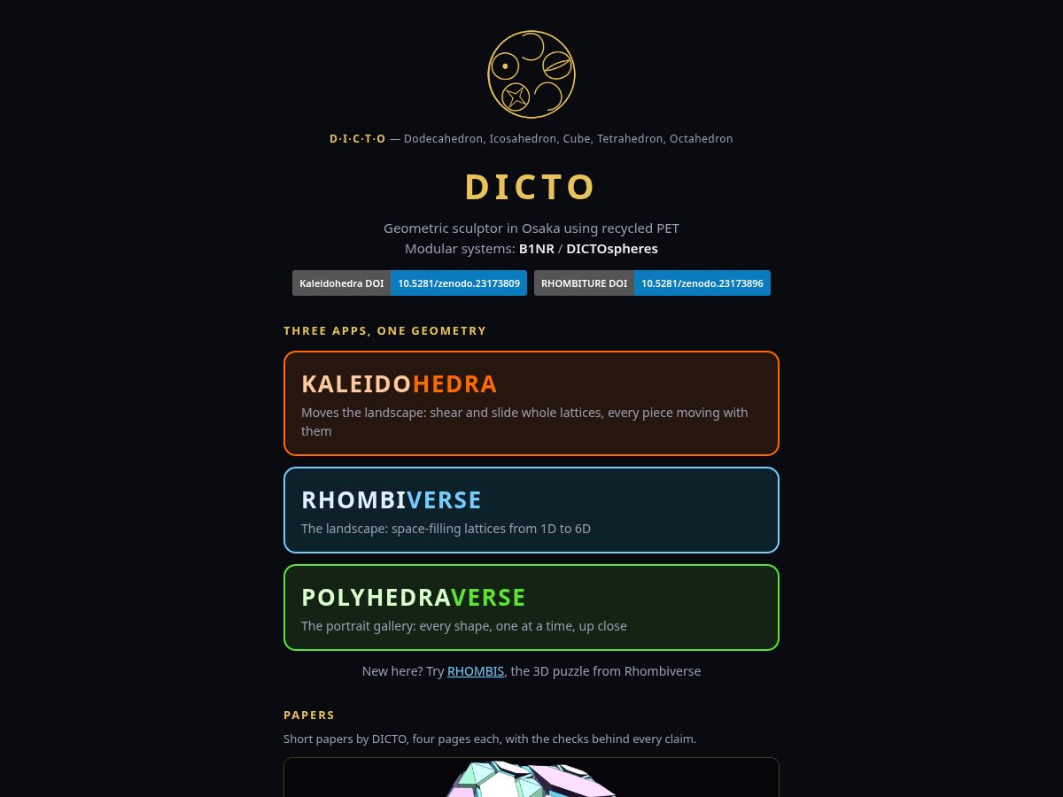 Landing-page snapshot of dictospheres.com