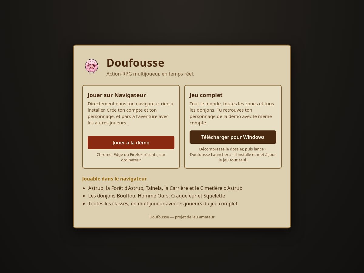 Landing-page snapshot of doufousse-arpg.com