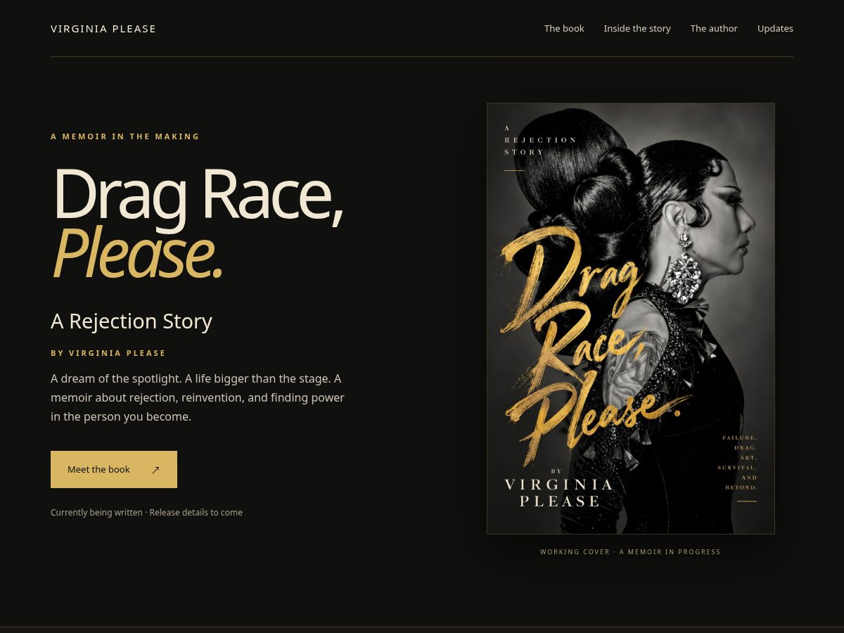 Landing-page snapshot of dragraceplease.com
