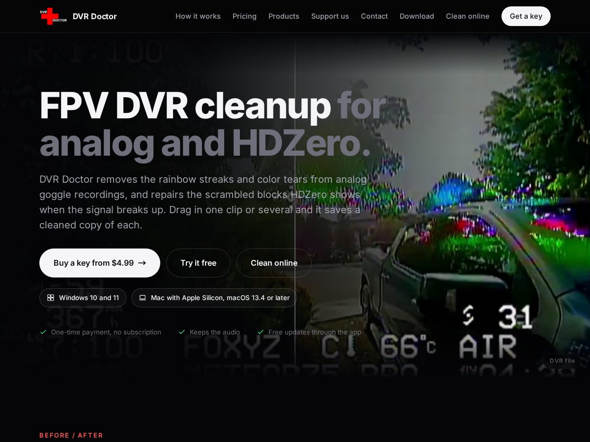 Landing-page snapshot of dvrdoctor.com