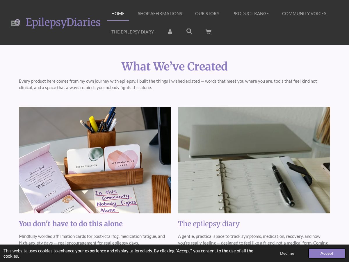 Landing-page snapshot of epilepsydiaries.online