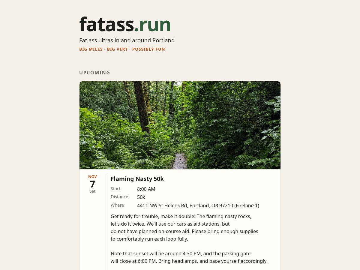 Landing-page snapshot of fatass.run