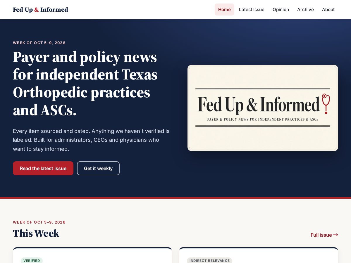 Landing-page snapshot of fedupandinformed.com