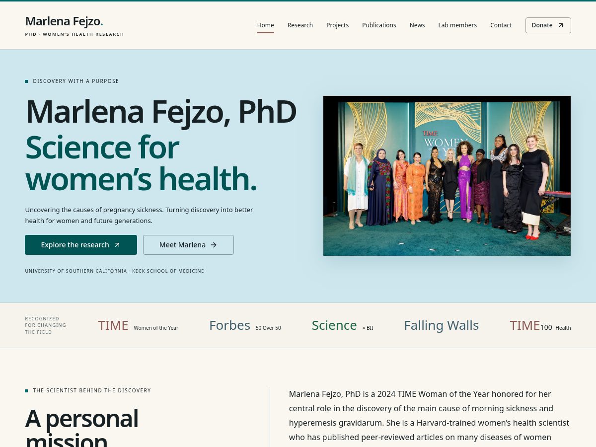 Landing-page snapshot of fejzolab.com