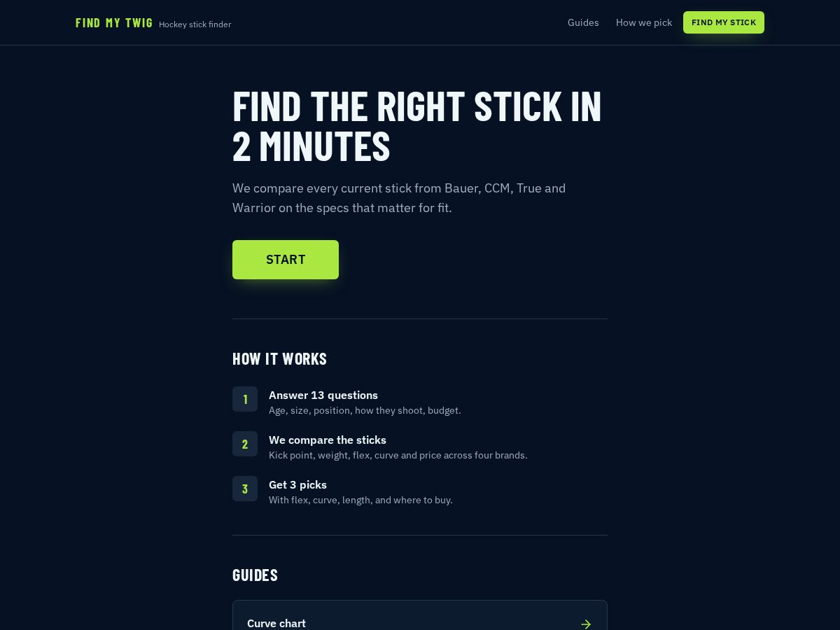 Landing-page snapshot of findmytwig.com